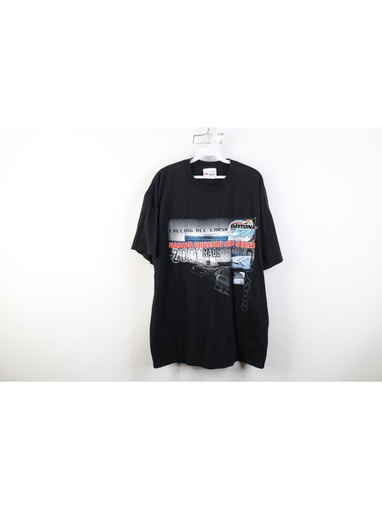 Vintage Y2k Nascar Mens Large 2002 Winston Cup Series Daytona 500 TShirt Black